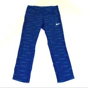 Nike Dry-Fit Crop Leggings Blue Polka Dot